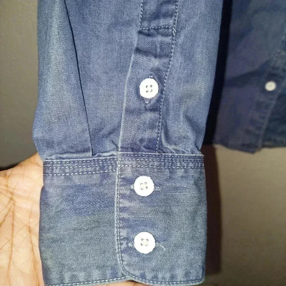Lucky Brand Denim Cotton Blend Shirt Womens Size Small - Picture 3 of 6